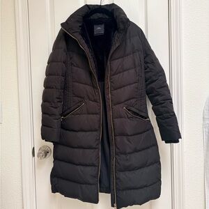 Zara 40” Long Black Puffer Jacket